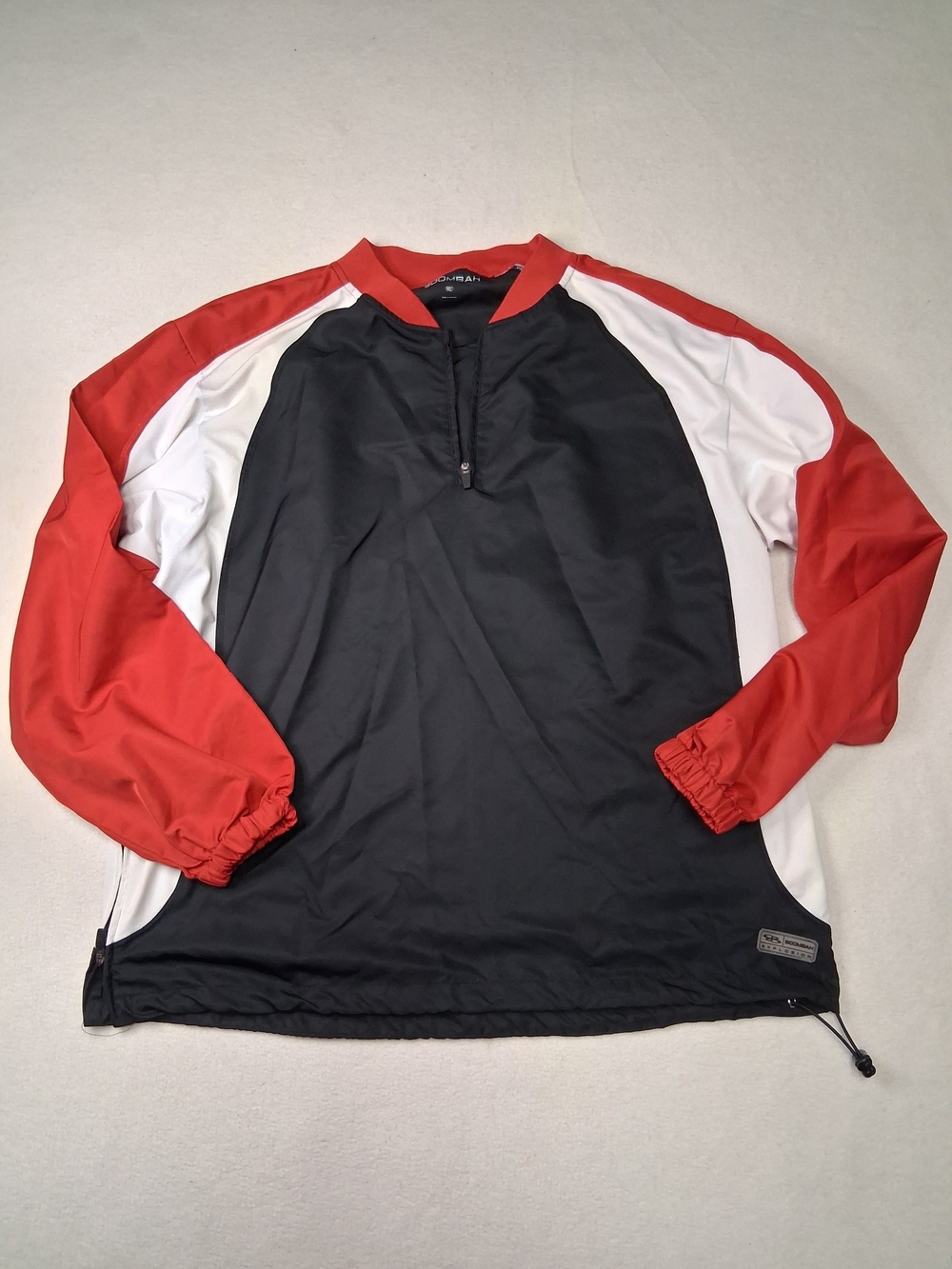 Lightweight Colorblock Pullover Jacket - Black/Red/White